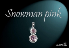 Snowman pink - přívěsek rhodium